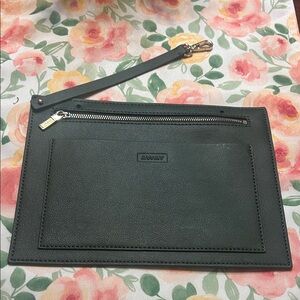 Away Deep Forest Green Leather Wristlet Bag Insert